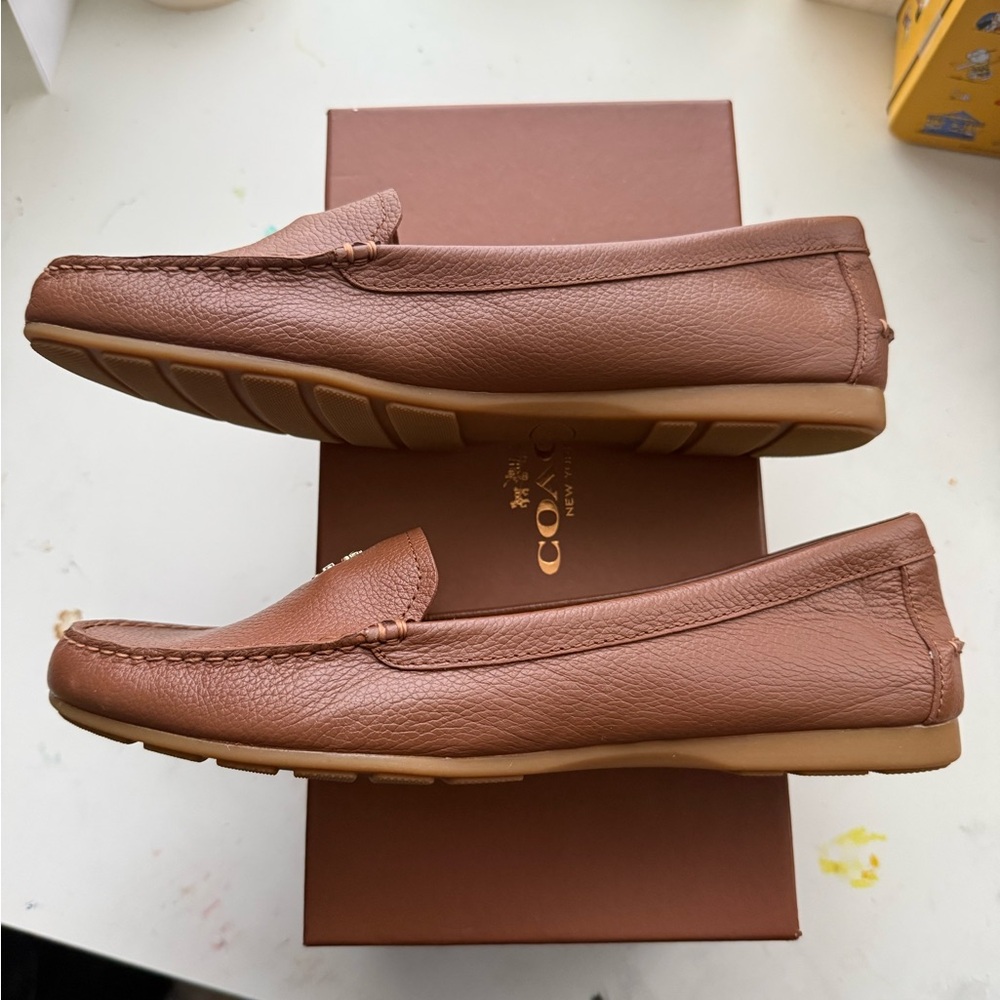 Coach Brown Leather Loafers - Picture 3 of 6